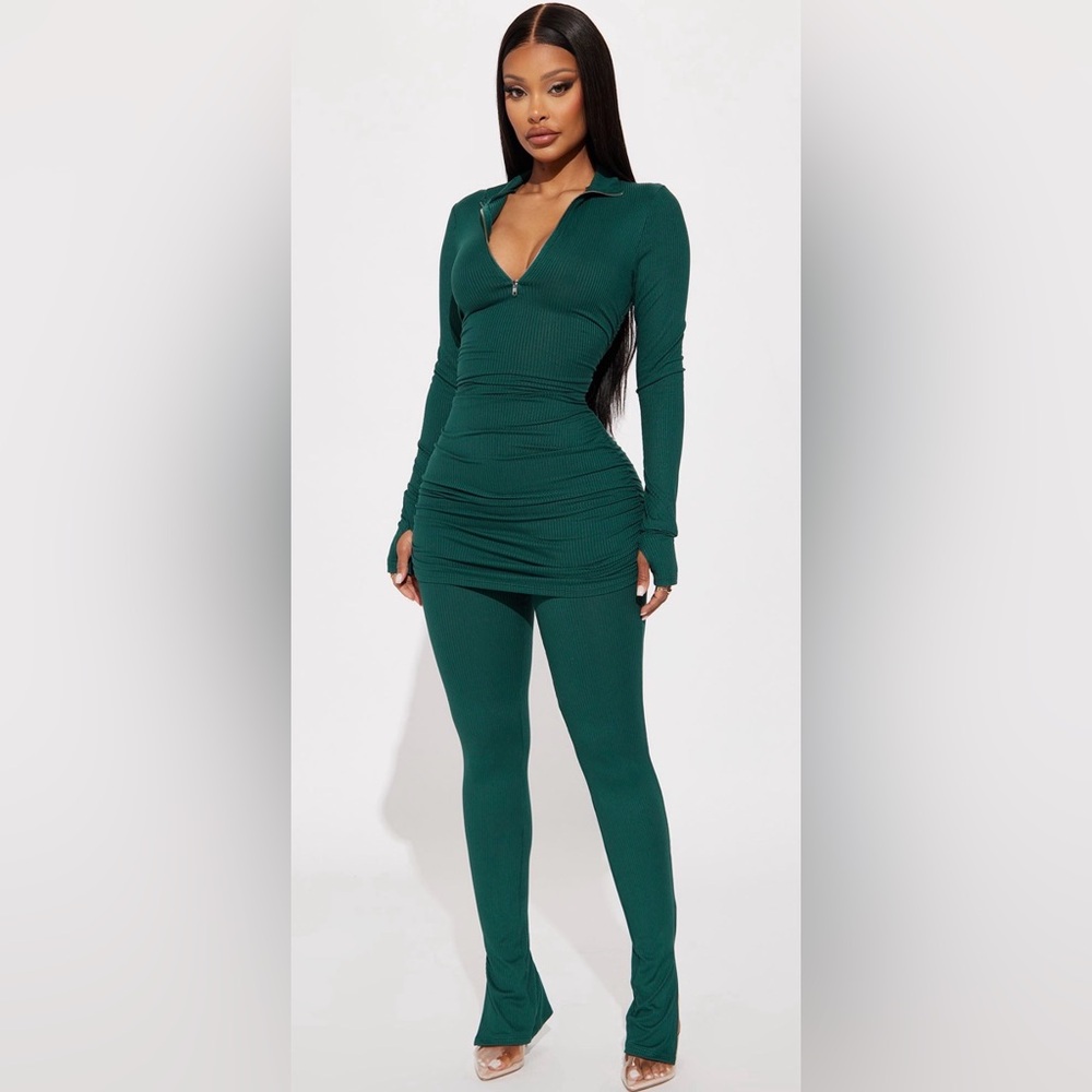 Hunter Green Long Sleeve Pants Set